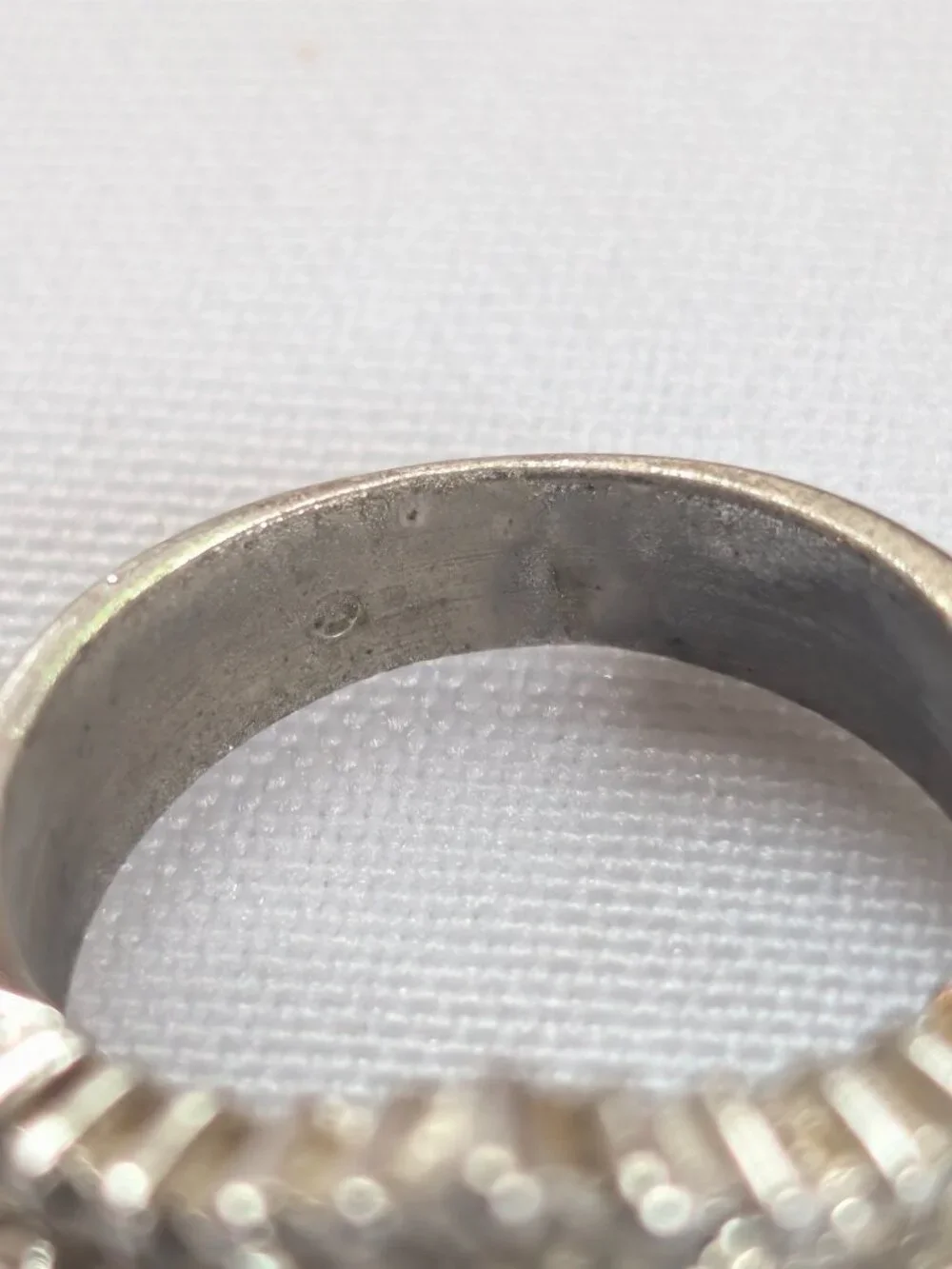 Vintage Sterling Silver CZ Pyramid Cluster Costume Ring Size 7 3/4